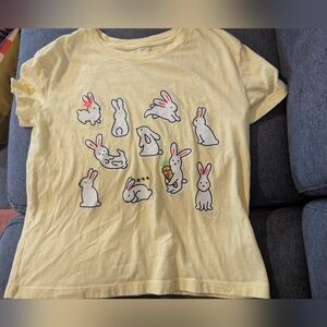 GAP Yellow Kids T-Shirt with Bunny Graphic